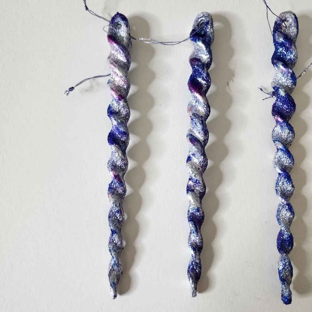 5 HANDCRAFTED Upcycled Swirly Unicorn Icecicle Ornaments HANDPAINTED Holiday - Picture 11 of 17